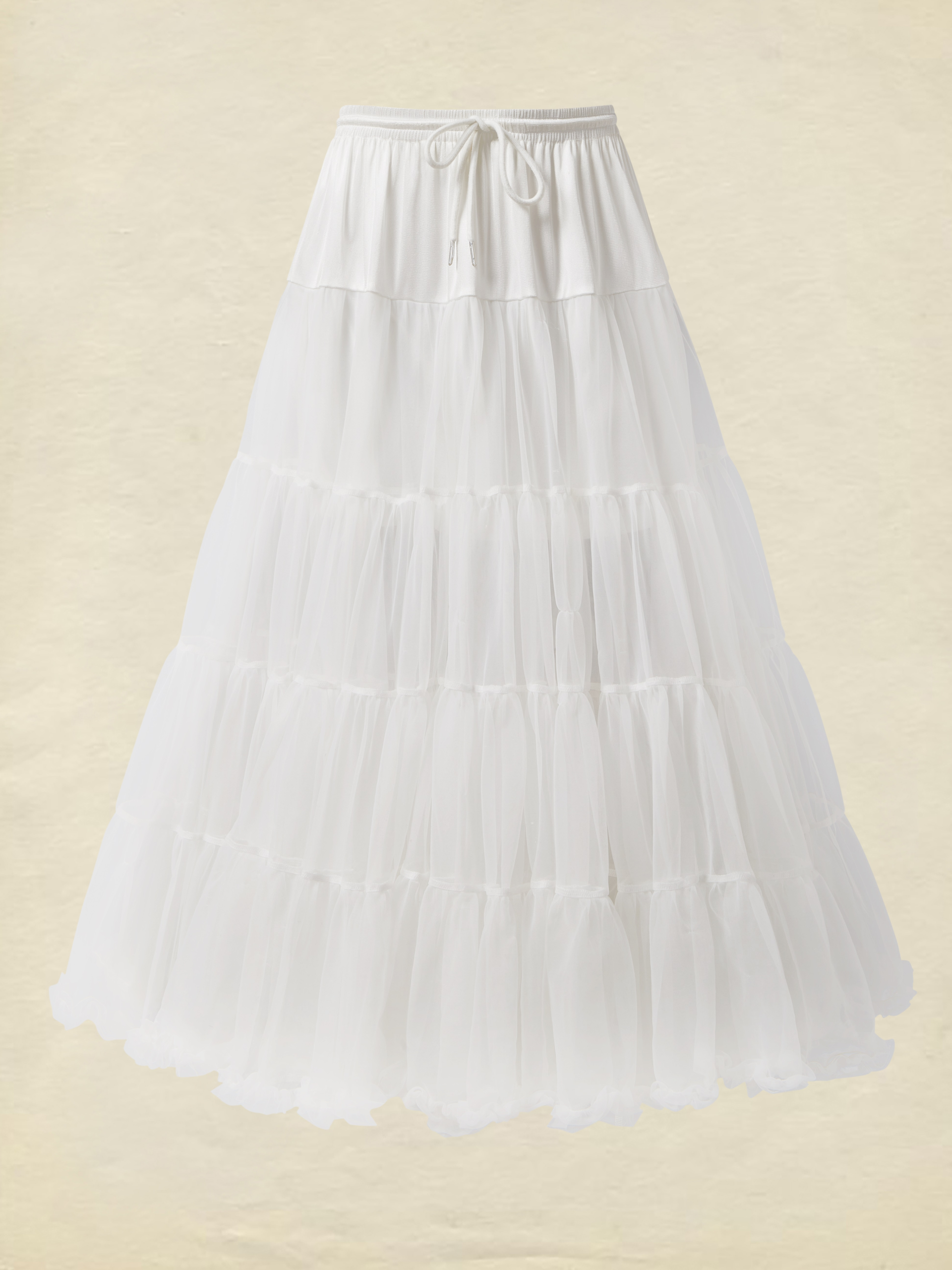 Multi-Layered Petticoat for Effortless Volume-White