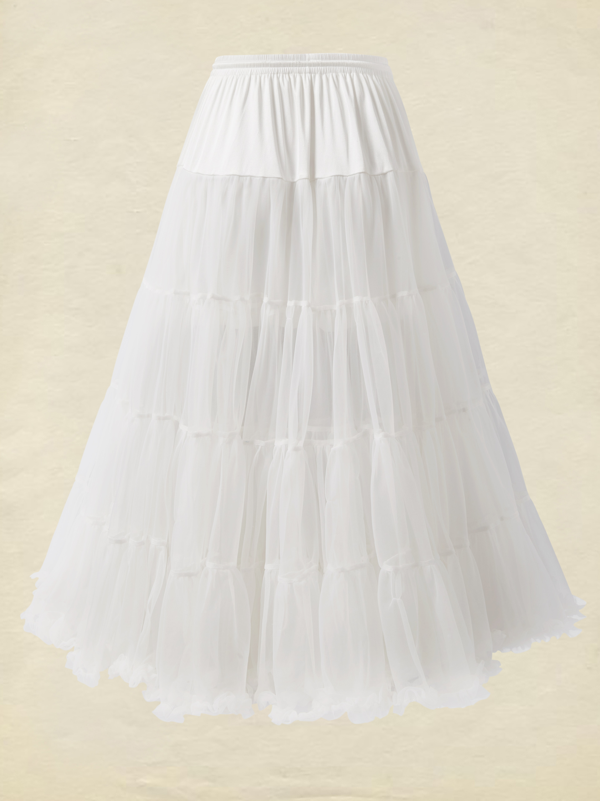Multi-Layered Petticoat for Effortless Volume-White - Image 2
