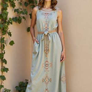 Women's Bohe Art Print Casual Cotton Dress