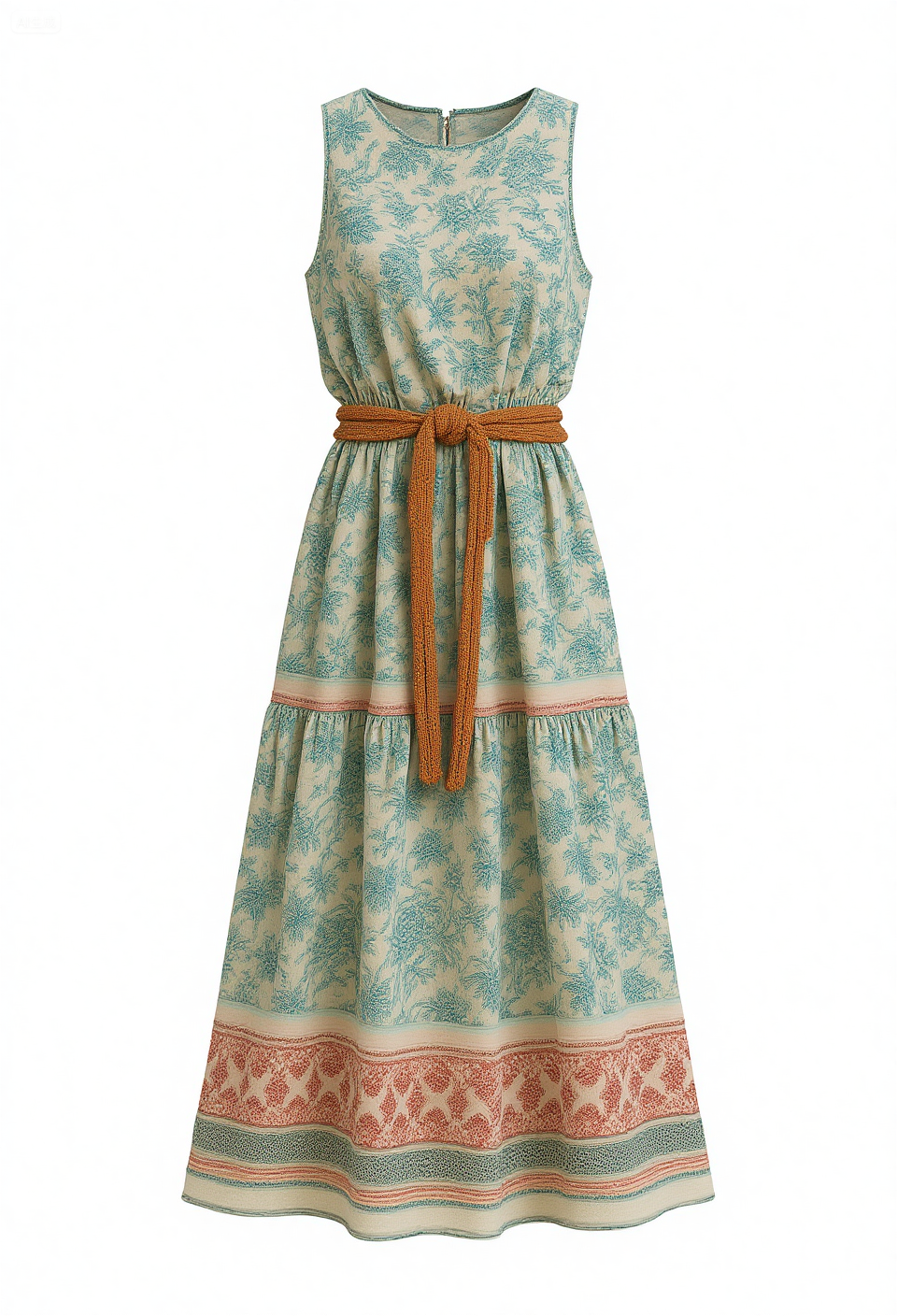 Women's Bohe Floral Art Print Casual Cotton Dress - Image 2