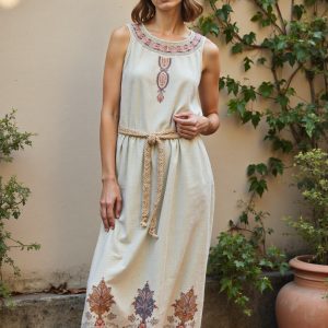 Women's Bohe Art Print Casual Cotton Dress