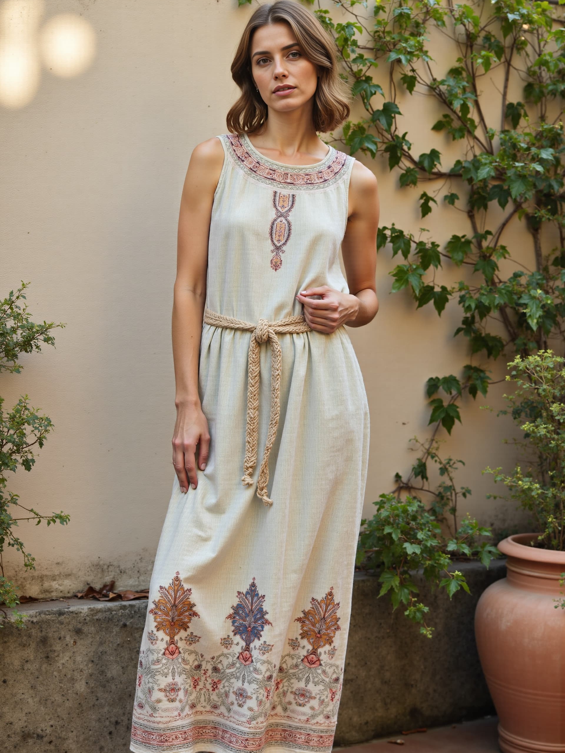 Women's Bohe Art Print Casual Cotton Dress