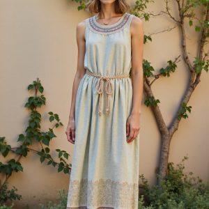 Women's Bohe Floral Art Print Casual Cotton Dress