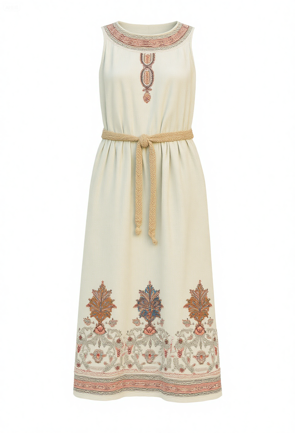 Women's Bohe Art Print Casual Cotton Dress - Image 2